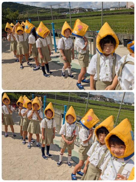 Earthquake evacuation drill.