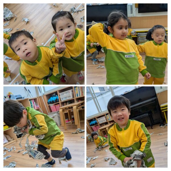 ちゅうりっぷ　新聞紙遊び