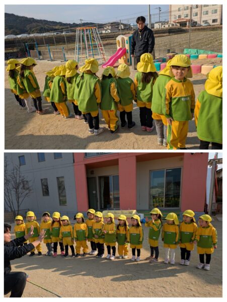 Gym lesson at the playground