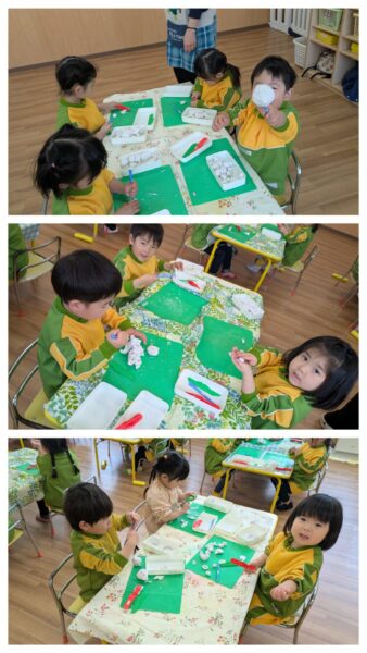 ちゅうりっぷ組　粘土遊び·外遊び